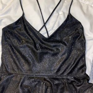 windsor black skater dress (size L)